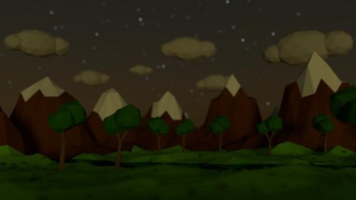 Low Poly Mountain Scene preview image
